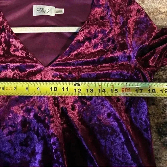 Eliza J crushed velvet bell sleeve Whimsigoth shift dress  6 Fairycore romantic - Picture 9 of 9